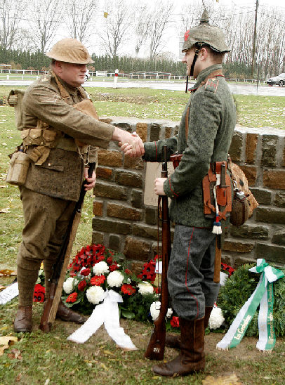 soldiers shaking hands